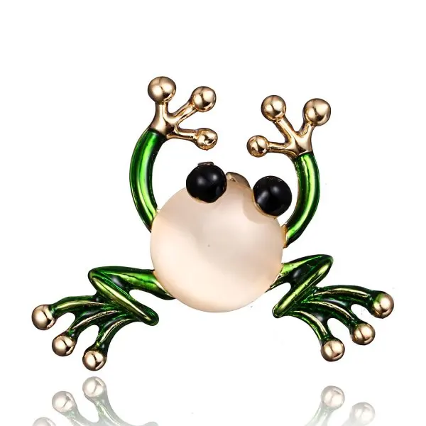 

Frog animal insect brooch pins rhinestone owl crystal design brooches luxury for men boys couple women lady girls gift, As shown in picture