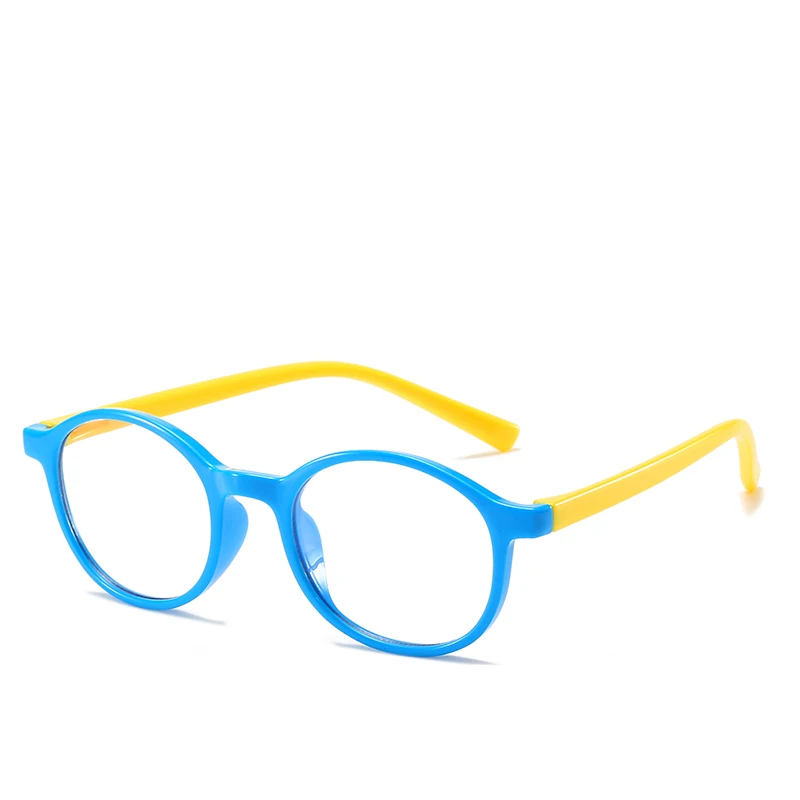 

WN92001 kids anti blue light elastic computer glasses colorful environmental round flexible silicone optical frames 2020