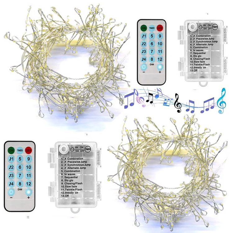 High Quality Music firework string Light Voice Control Home Lighting Twinkling LED Light with battery power
