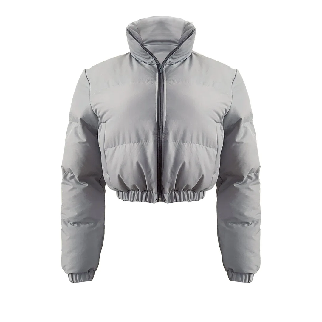 

2021 High Quality Women Puffer Down Jacket Puffy Crop Bubble Plus Size Winter Coat custom-puffer-jacket, Can provide different swatchbooks to choose colors