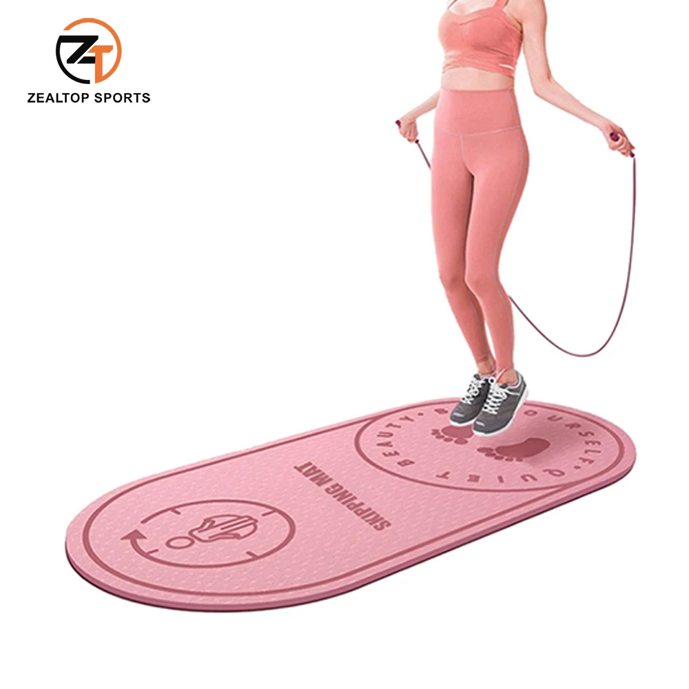 

Non Slip Home Exercise Yoga Jump Rope Mat 8mm TPE Skipping Mat