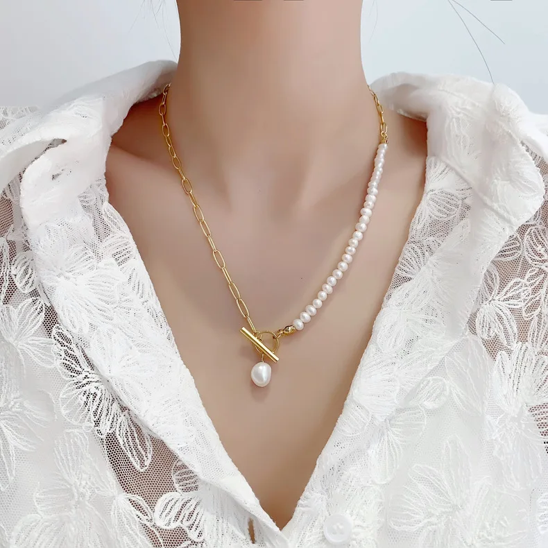 

Luxury Design Fresh Water Pearl Necklace Daily Elegant Women Choker Charm Neck Chain, Picture