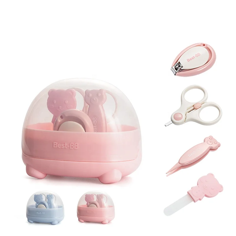 

Wingether Amazon Hot Sell In Stock 4 In 1 Eco-friendly Safe Baby Grooming Set Baby Care Kit Set For Short Baby Nails