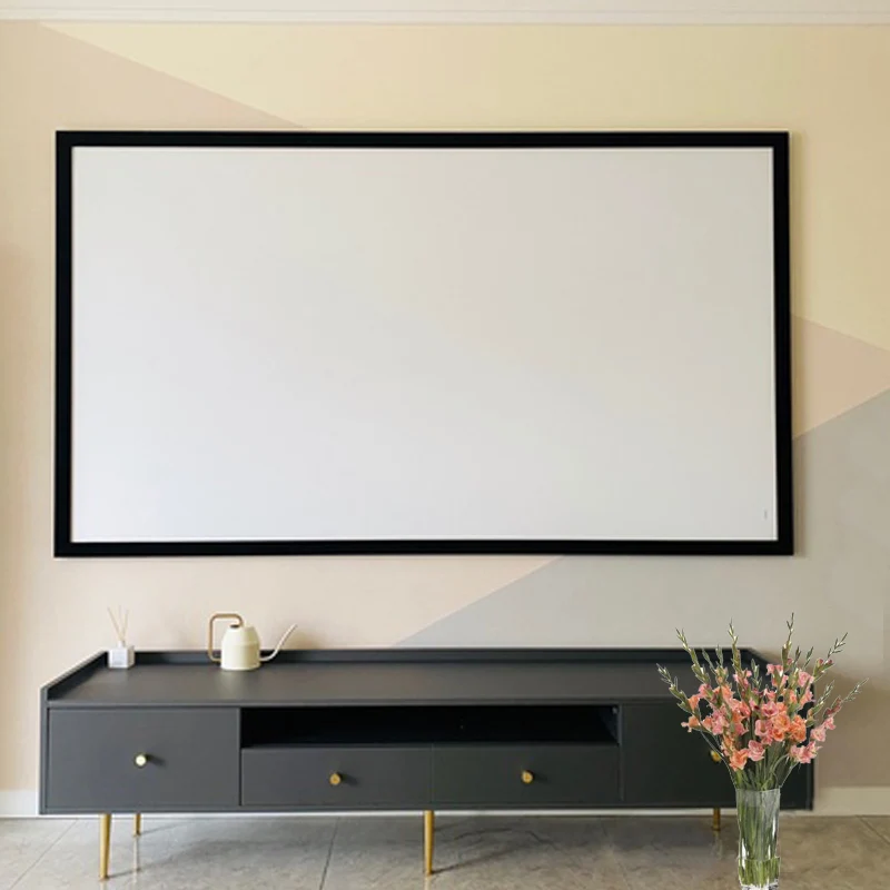 

FREE SHIPPING 84"Cinema White Fixed Frame Projector Screen Border Flocking Aluminum Alloy Frame for Home Theater Office Meeting