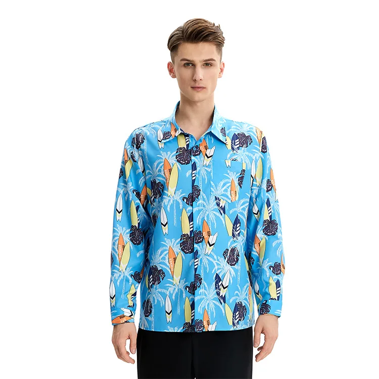 

Button Up Beach Men Shirt Printed Hawaiian Shirts Men For Vacation