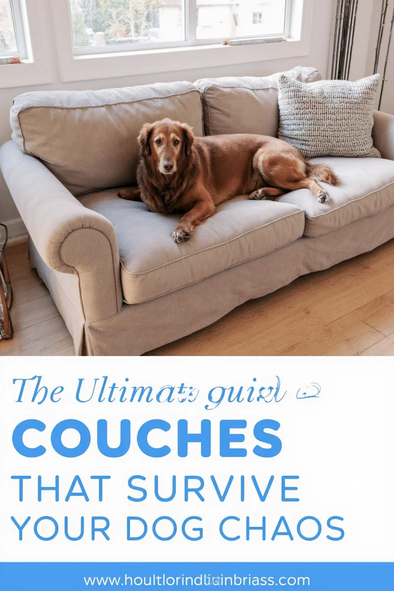 Joybird Hudson Upholstered Sofa in charcoal gray with a black lab sprawled across it