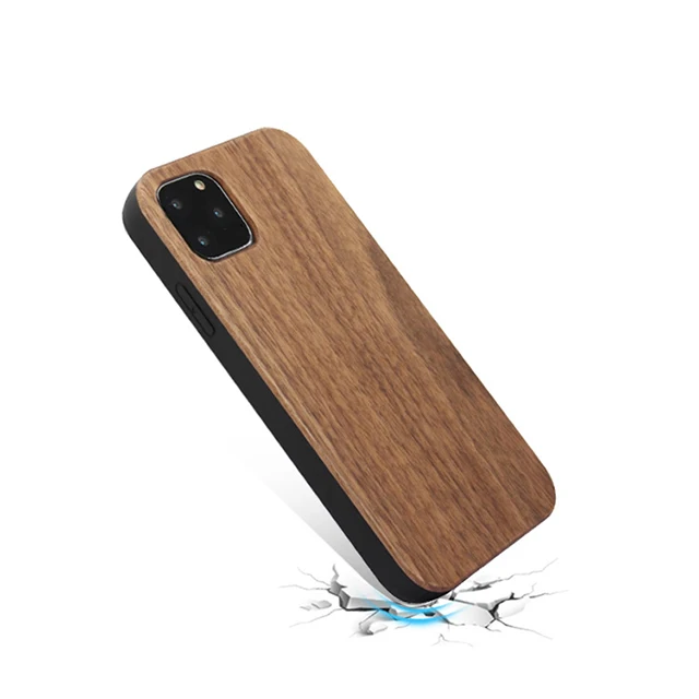 

TPU PC wooden cell phone case for iPhone 11 TPU PC wood phone case