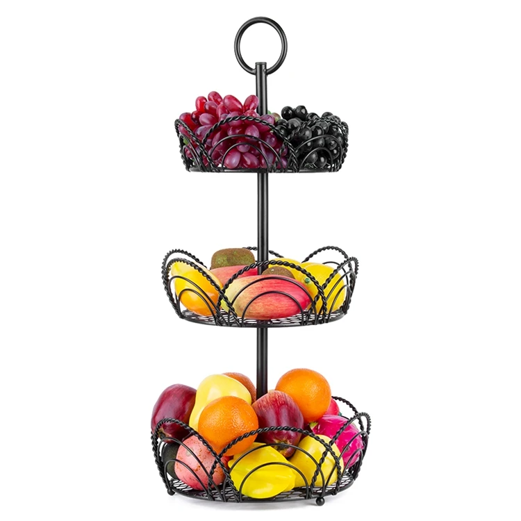 

Wholesale China Supplier 3 Tier Fruit Vegetable Basket Kitchen Organization Bread Basket