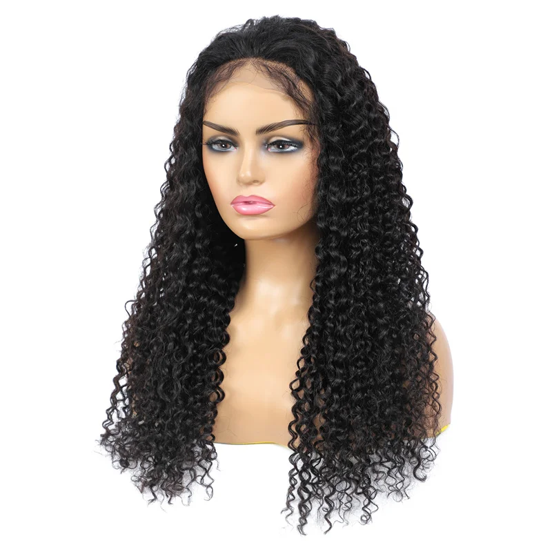 

Brazilian Curly Human Hair Lace Front Lace Frontal Wig Pre Plucked Peruvian Hair Remy 4x4 Lace Closure Wig