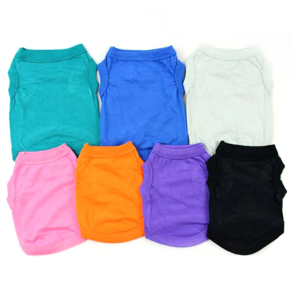 

Wholesale Comfortable 100% Cotton Summer Plain Dog T-shirts, Red, rose, pink, orange, white, blue, green, grey, purple, black