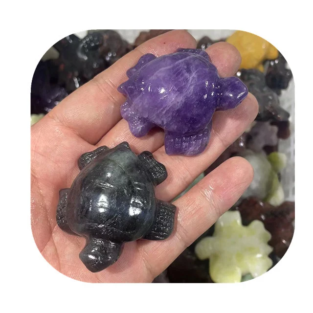 

2inch carved spiritual products stone crystal crafts carved natur mixed quartz crystal sea turtles for Decor