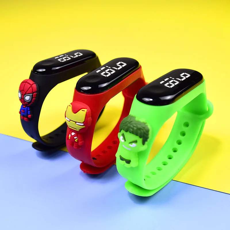 

Cartoon strap Waterproof Children Boys Girls Digital LED Date Sports Wrist Watch New Arrival The Avengers Hot Sales Watch