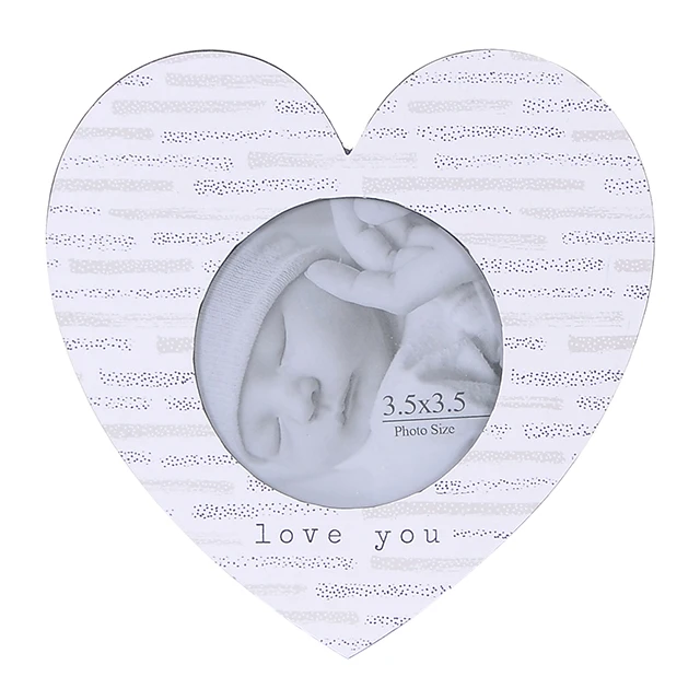 

2020 new style funny LOVE YOU heart shape MDF photo frame baby photo frame