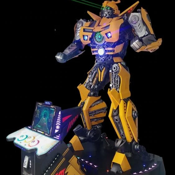 

2.2 M Tall Indoor Decoration Attractive Coin Operated Animatronic Transformers Robot Games Machines For Kids Fun