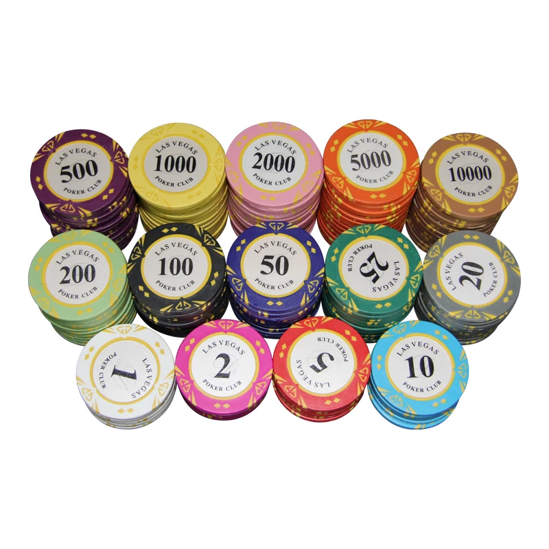 

High Quality Durable Waterproof Clay Playing Cards Poker Chips Game Currency Single Poker Chips, Colorful