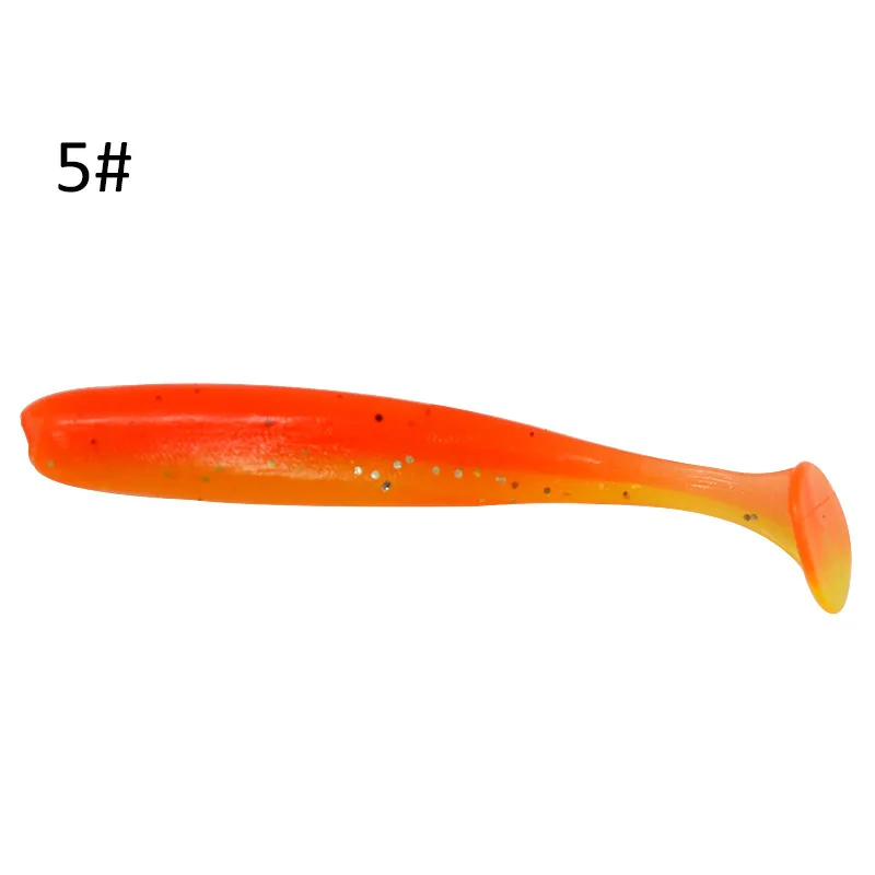 

2020 12cm 9.5g large quantity in stock T-tail two - color Lure small fish colorful seabass lifelike silicone fishing soft Lure, 10 colors