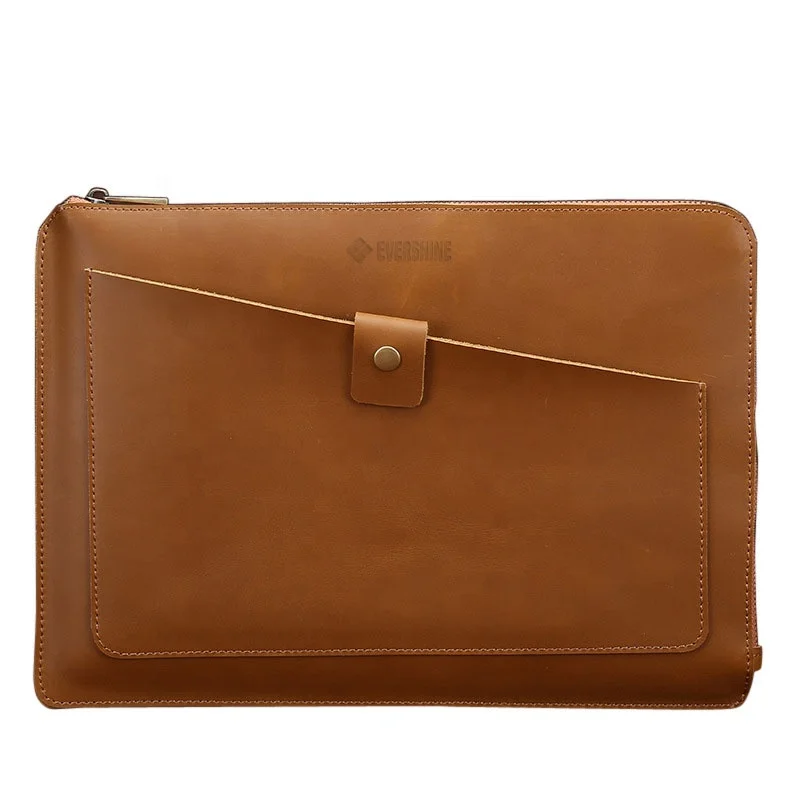 

15 inch 15.4 inch retina top grain leather laptop messenger laptop case for apple Mac pro, Coffee/brown