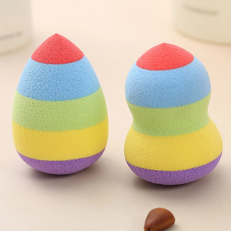 

Wholesale Rainbow Color Water Drop Gourd Face Washing Beauty Tools Powder Puff Makeup Sponge