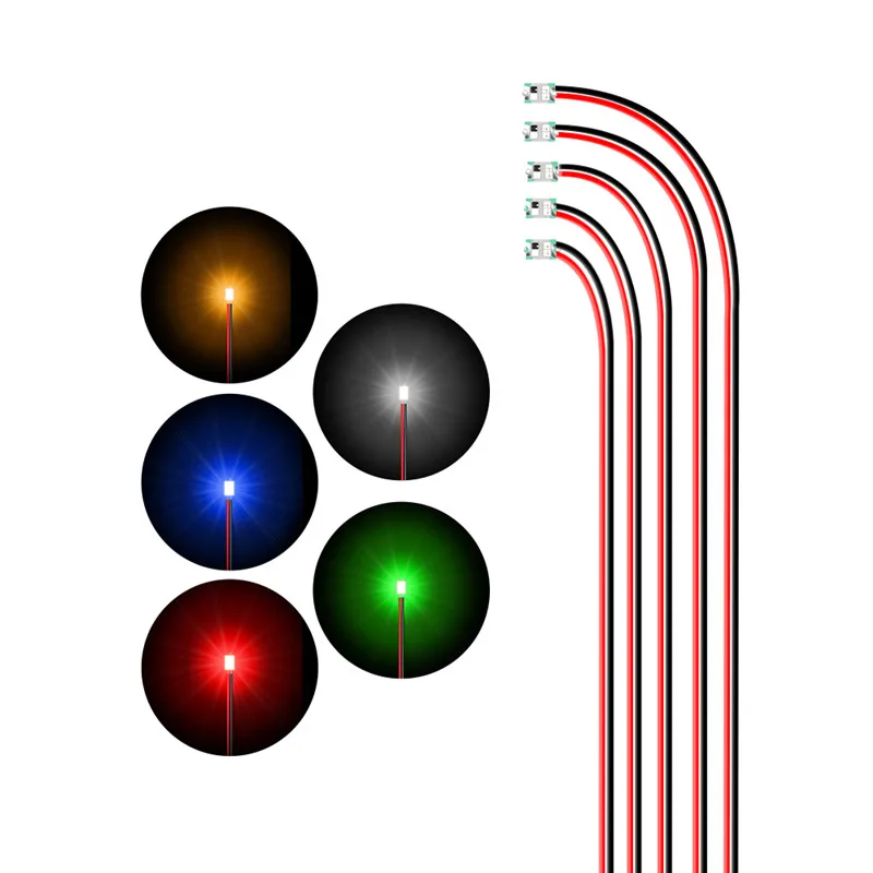 

0805 Flashing Led Light Red Black Wire For Motorcycle Miniature Building