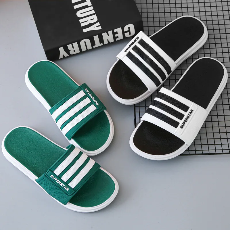 

custom wholesale fashion summer beach home outdoor casual men's wear shoes flip flops slides slippers