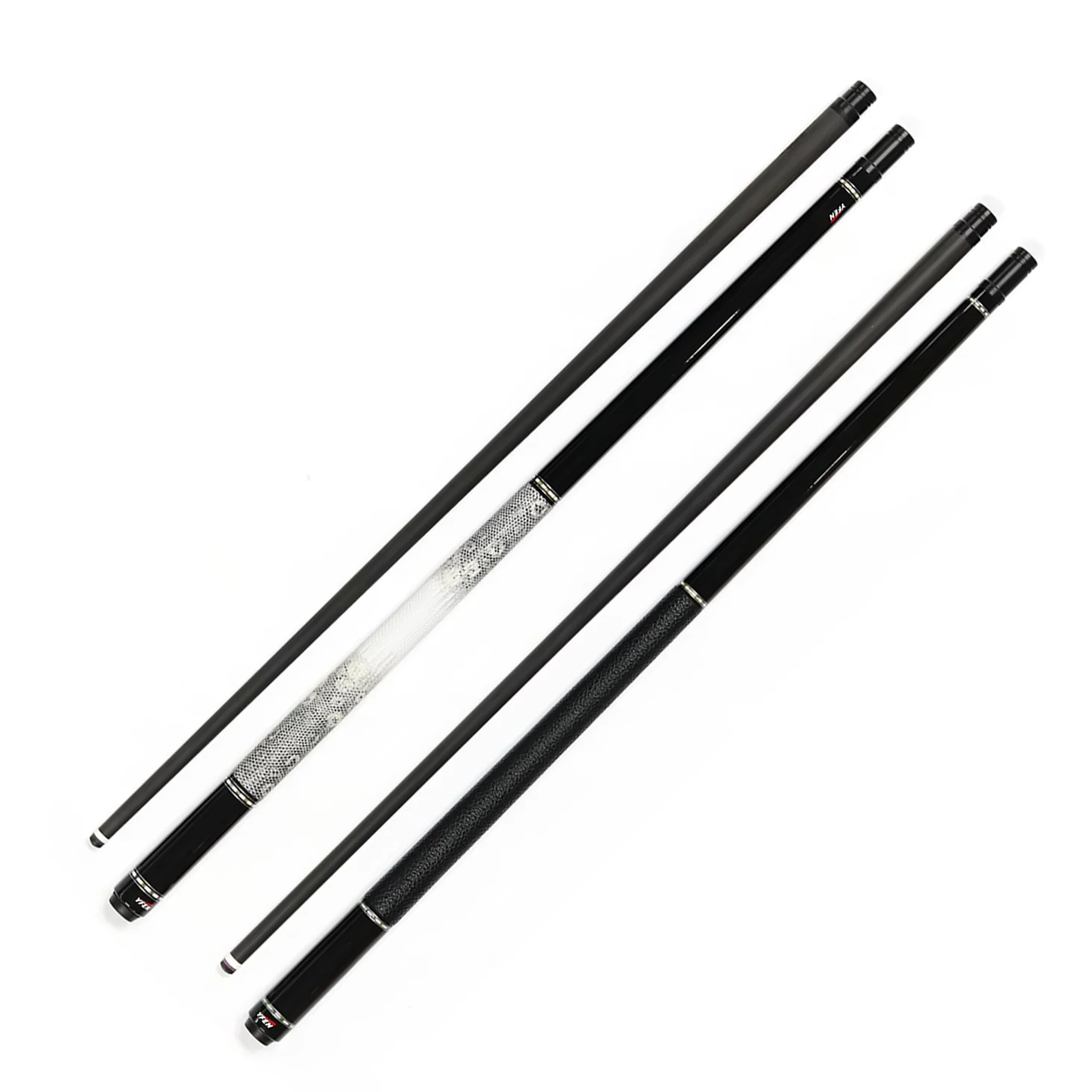 Premium Yfen M9 Black Carbon Fiber Shaft Maple Butt 12.5mm 1/2 Billiard Pool Cue With Extension