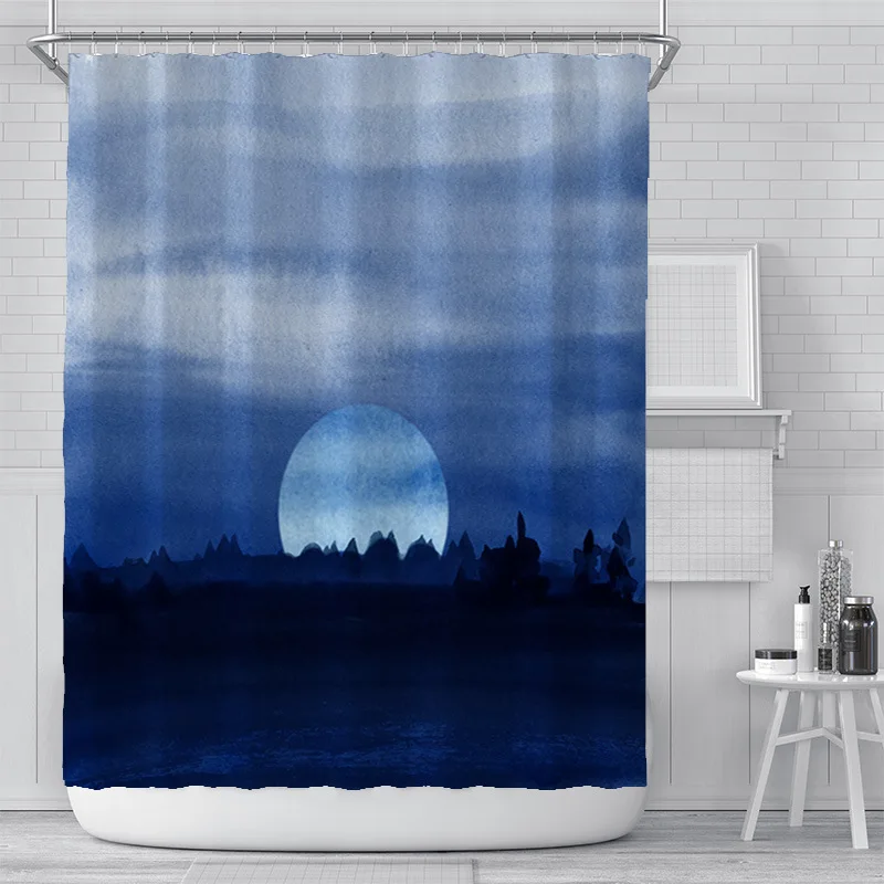 

Customized Shower Curtain Hotel, 100% Polyester Bathroom Curtain Waterproof Fabric/