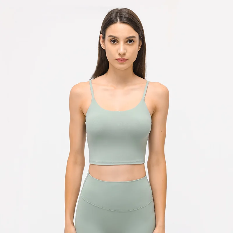 

Women Yoga Tank Tops Padded Sports Bra Workout Fitness Running Crop Top, As picture