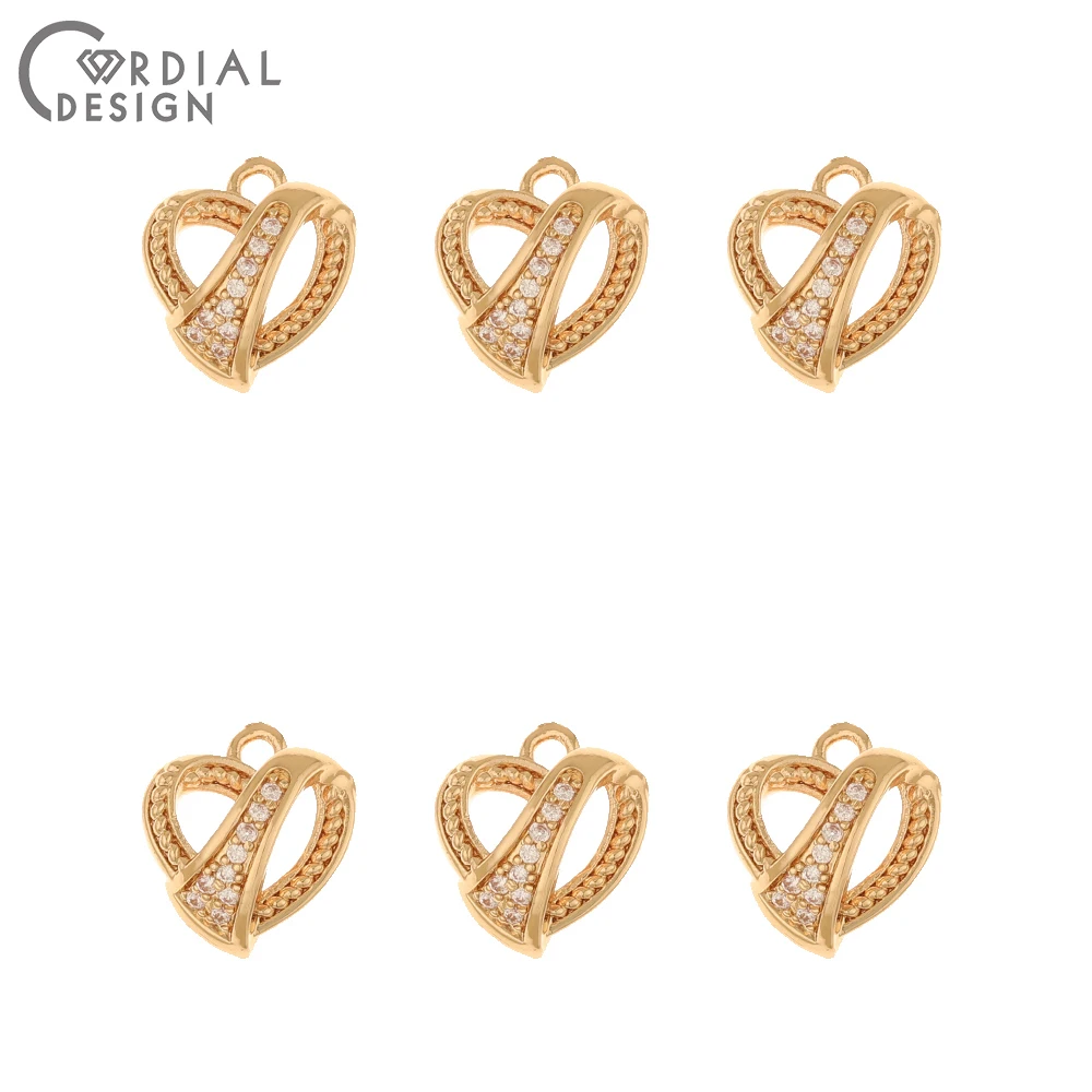 

Jewelry Accessories Cordial Design 50Pcs 13*14MM Pendant DIY Earrings Making Hand Made CZ Charms Jewelry Findings & Components