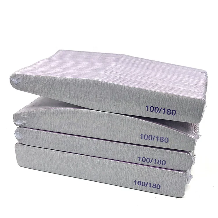 

1000pcs logo custom diamond round square moon 5 shapes nail file with 80/80 100/100 180/ 180, White