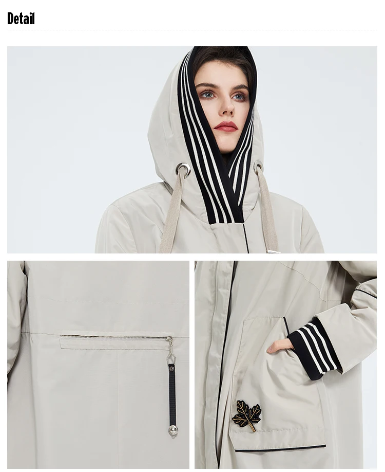 Factory Direct Sales Fashion Ladies Long Fancy Trench Coat Windbreaker