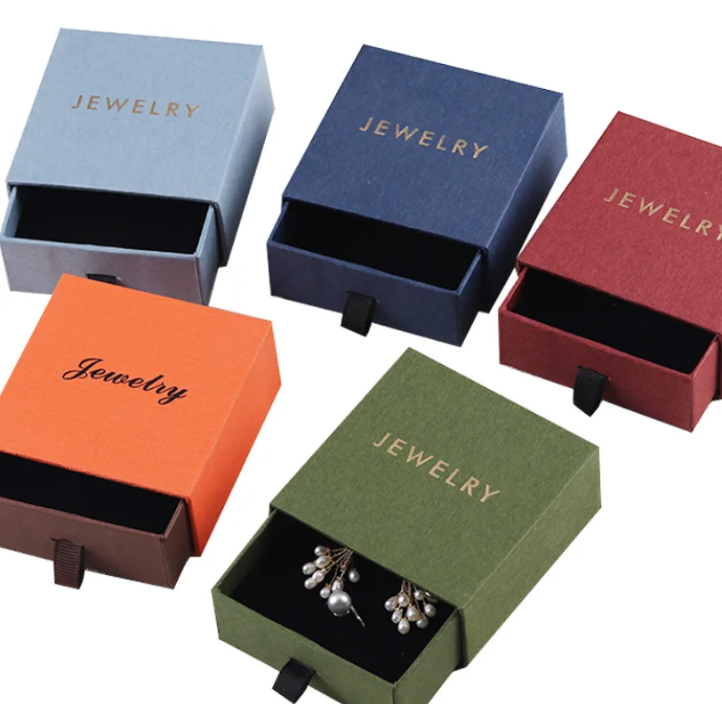 

wholesale Ring Earring Bracelet Necklace Box Jewellery Packaging With Logo, Custom