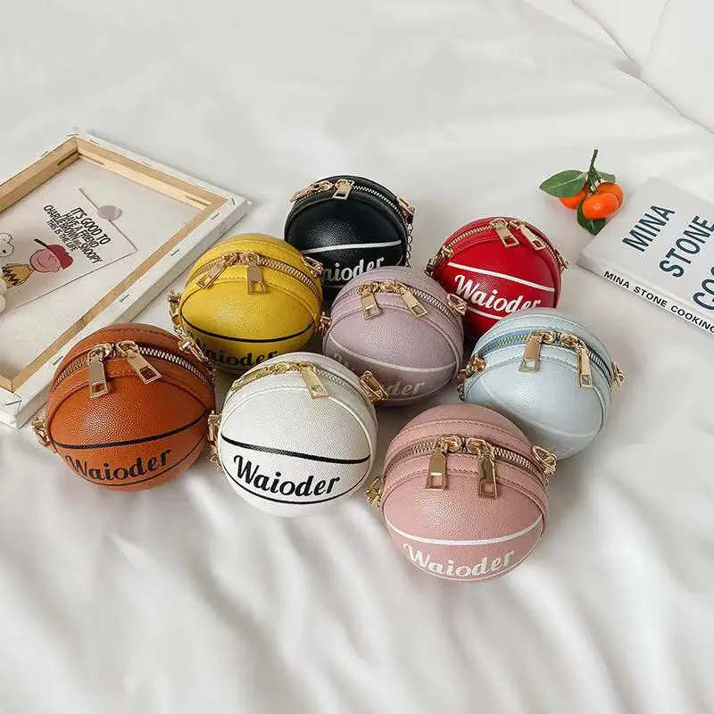 

2021 Latest design fancy girls women mini kids purse basketball Cute purse bags children small hand bags, As the picture shown or you could customize the color you want