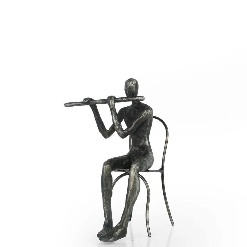 Musicians Sculptures Symphony Orchestra Resin Furnishings Abstract Character Man Statue Resin Figurine Decoration supplier