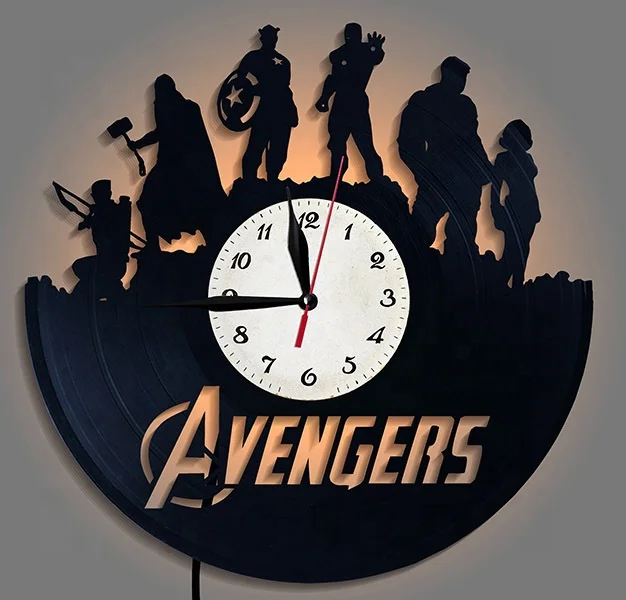 

Vinyl Record LED Wall Clock With Remote Control Super Heroes Clock Wall Watch Home Decor Mario Anime Clock Gift For Christmas