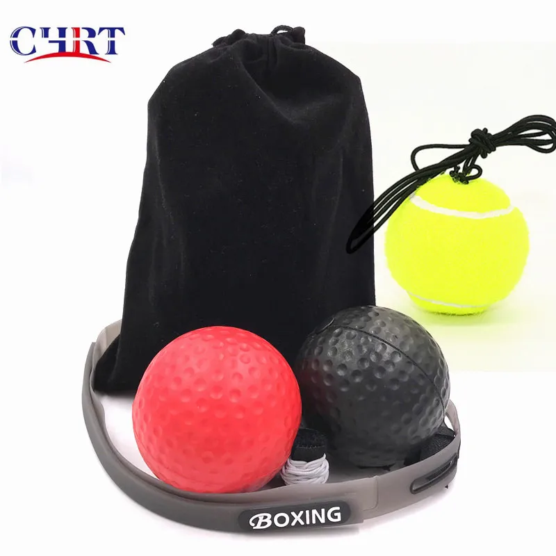 

CHRT Hot Sale Top Quality Training Ball Boxing Reflex Ball Head Ball for Boxing, Black red yellow