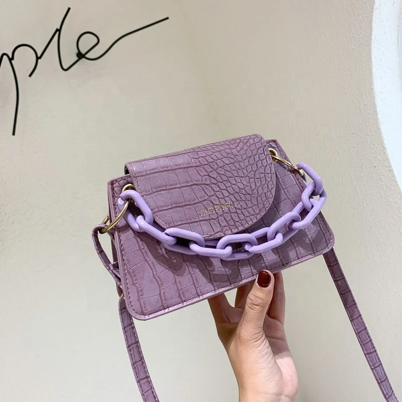

Chain Design Crossbody bags For Women 2022 Crocodile Pattern PU Leather Shoulder Handbags Female Travel Totes|Shoulder Bags