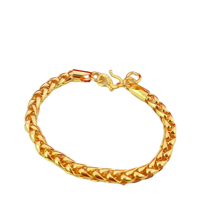 

Copper-Plated Vietnamese Sand Gold Smooth Braided Bracelet Men And Women'S Jewelry Gold-Plated Gold-Plated Long-Lasting Jewelry