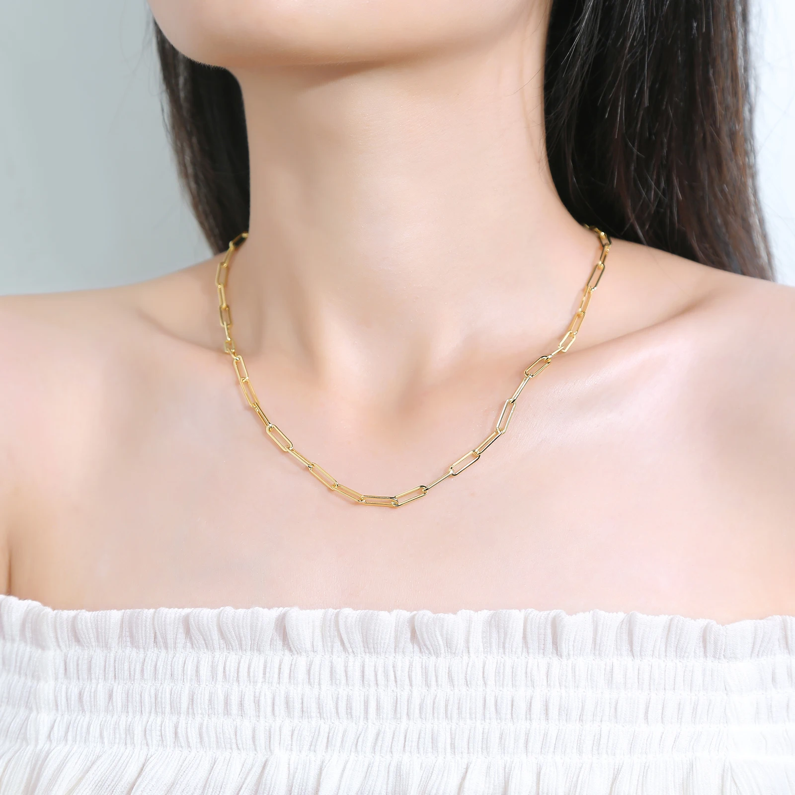 

Free Sample Custom Unisex Brass Cuban Link Gold Chain 14k Gold Plated Accessories Necklace For Gifts