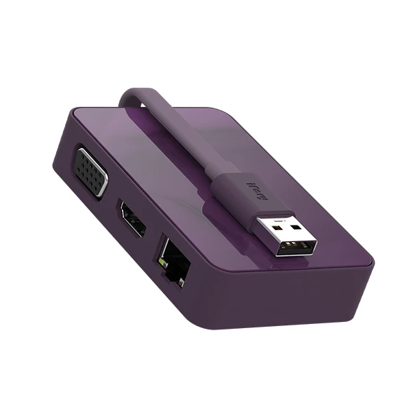 2020 nuevo iFory 3 en 1 Multiport adaptador usb hubs con USB 3,0 a Ethernet thunderbolt 3 y VGA puertos - ANKUX Tech Co., Ltd