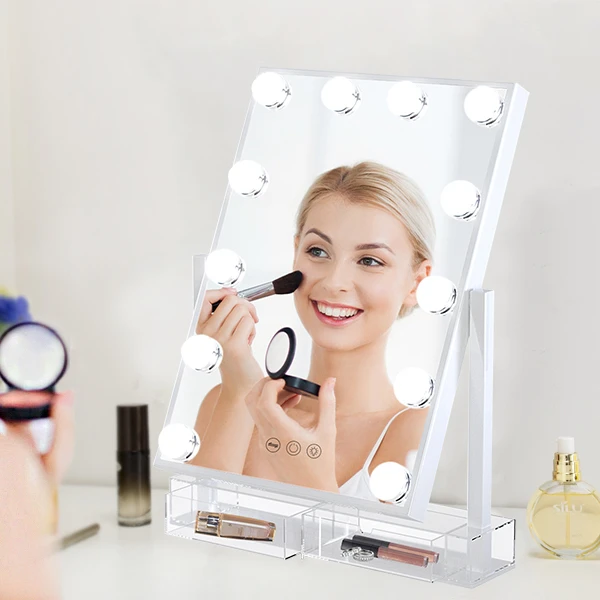 Hollywood Professional Light Makeup Mirror Led Touch Screen Square