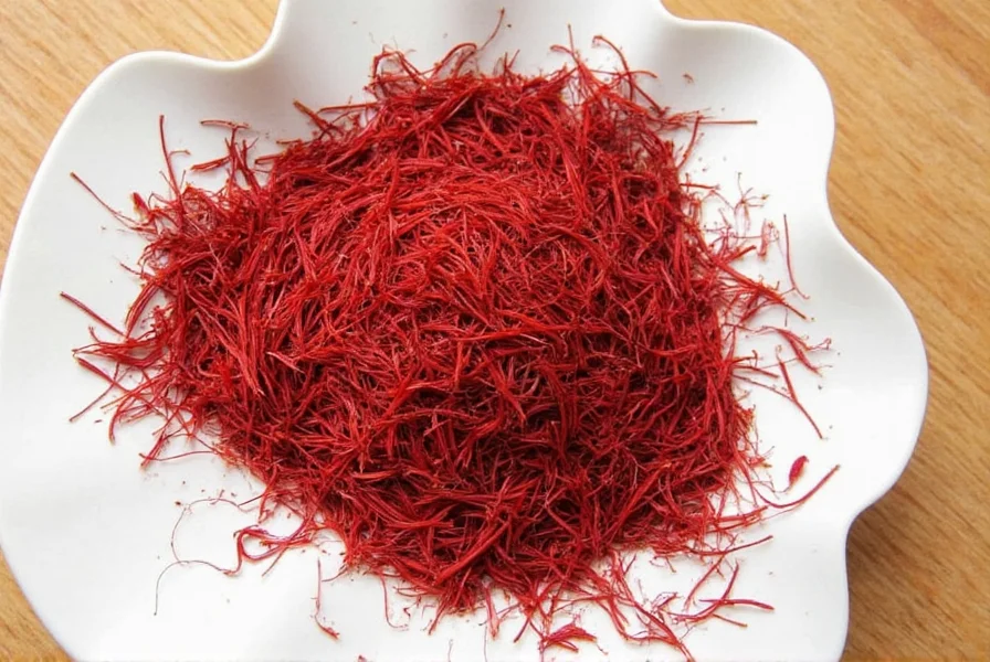 Saffron strands in a golden bowl