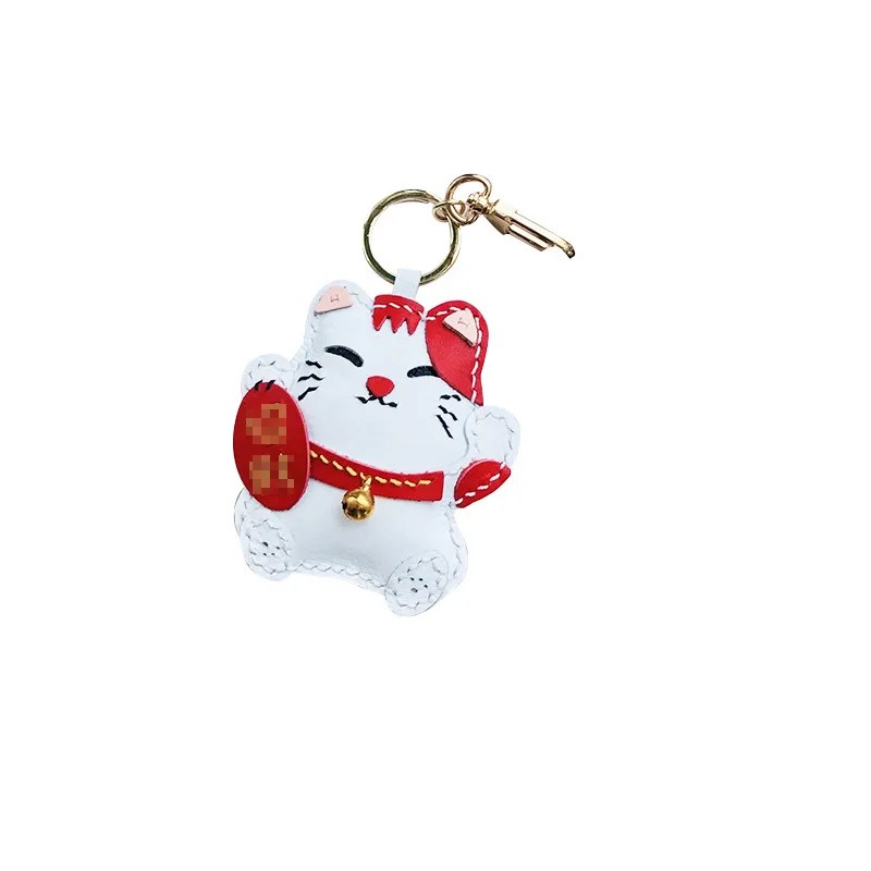 

Car Key Pendant Leather Cute Cat Mobile Phone Bag Creative