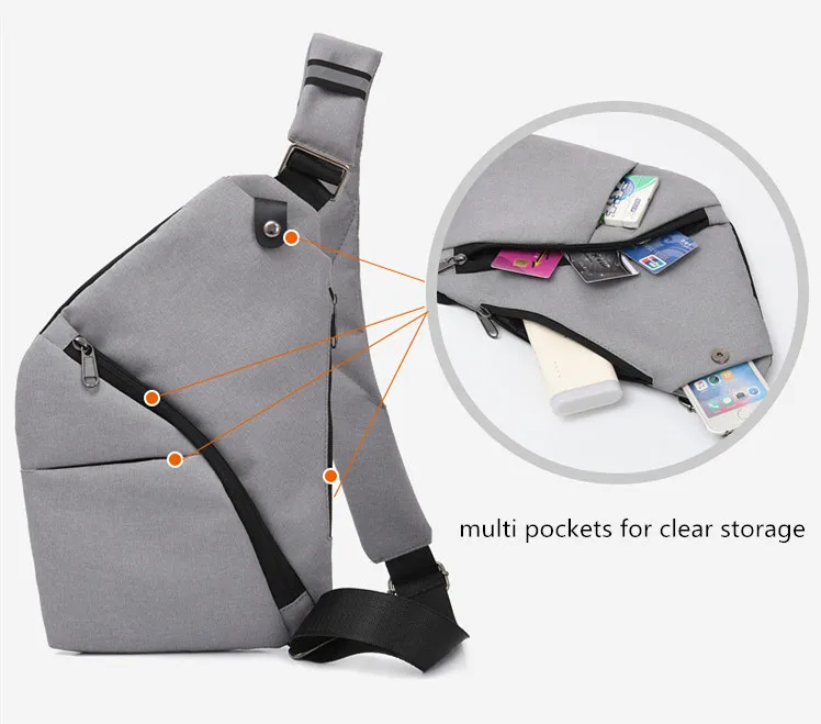 

2020 Custom Logo Waterproof Messenger Cross Body Pack Mens Shoulder Slim Sling Chest Bag For Sport Biking, Customized