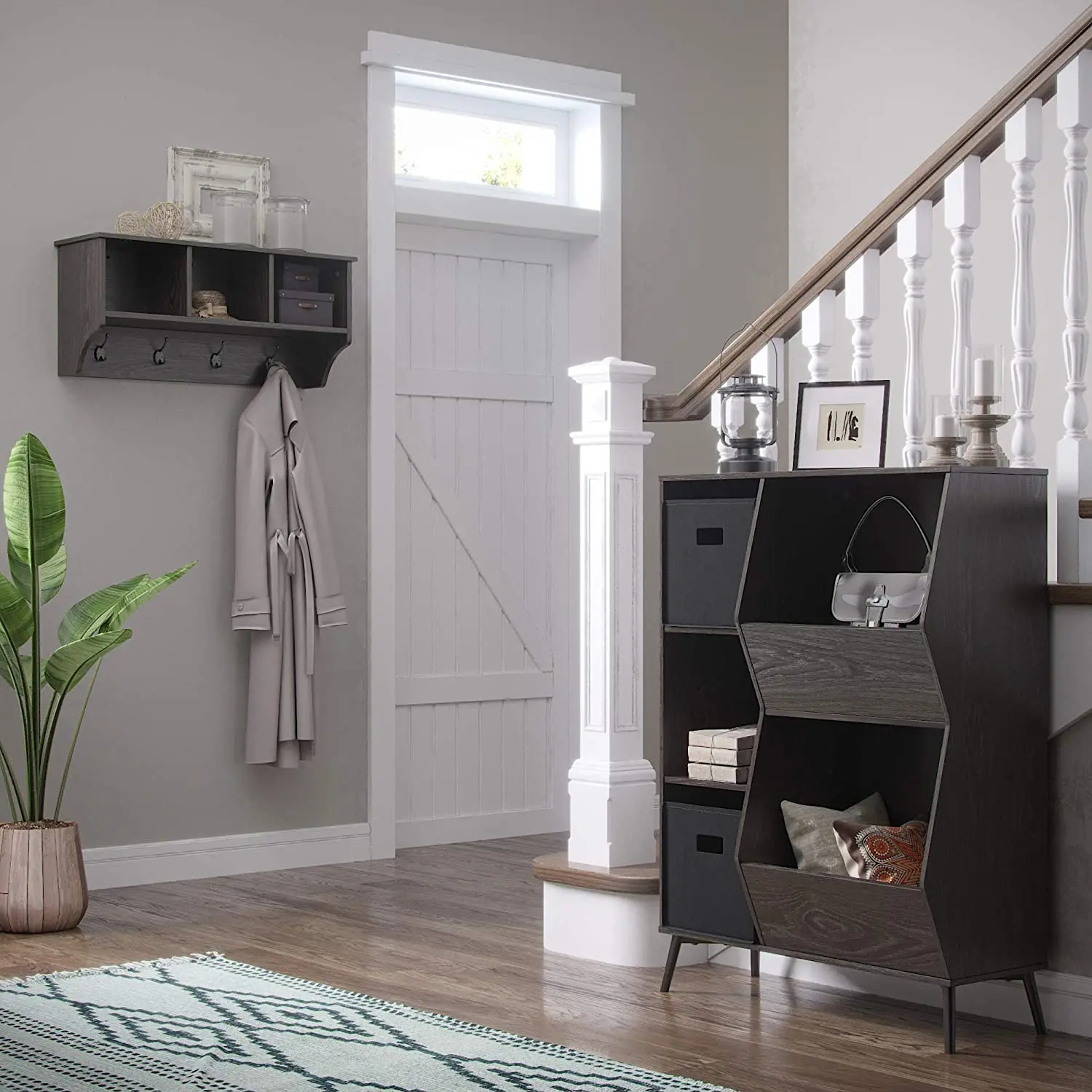 Combohome-armario De Almacenamiento De Madera Con Cubbies Y Veggie