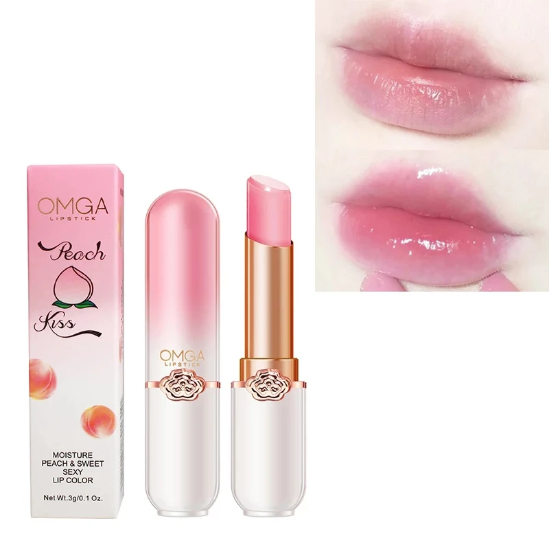 

Cosmetics Low moq Wholesale pink Peach Moisturizing Long Lasting Lip Gloss Color Change Lip Balm Lip Care