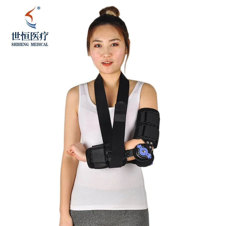 

Adjustable Medical Hinged Elbow Support Brace Immobilizer, Black