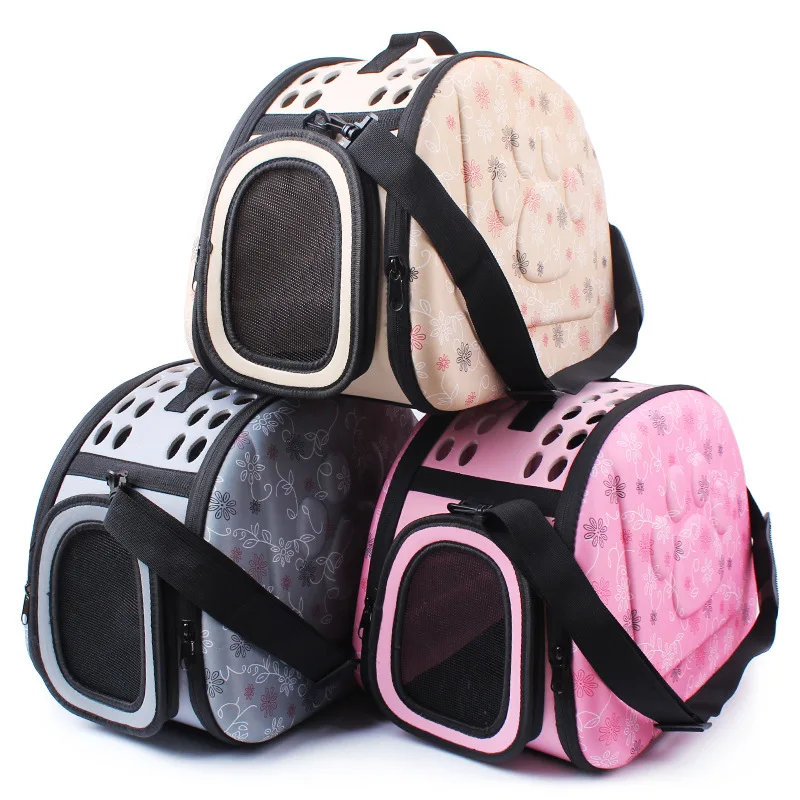 

Amazon Best Seller Portable Outdoor Foldable Soft EVA Dog Pet Carrier, Pink/white/grey