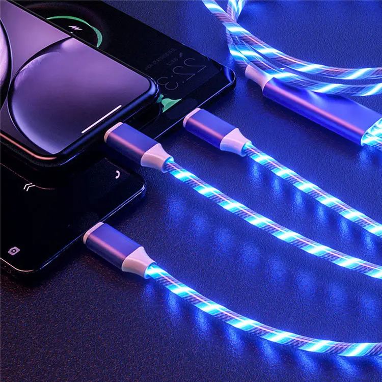 

Wholesale Magnetic Fast Charging Flowing Light Led Luminous Micro Lighting data usb Cables, Colors