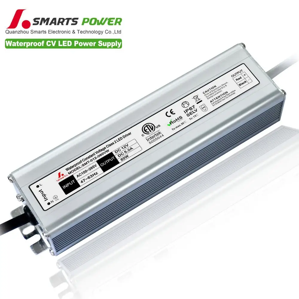 CE ETL ROHS listed 12 volt 24 volt dc slim waterproof led power supply for landscape lighting