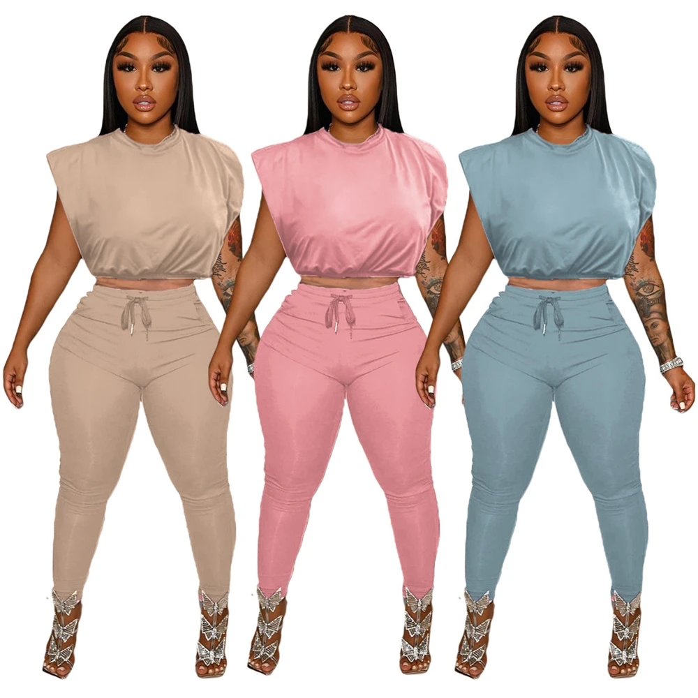 

2022 Women Outfit Breathable Two Piece Sport Summer Jogging Sets Letterman Woman Biker Ladies 2 Two Piece Set Outfit
